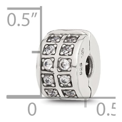Sterling Silver CZ Clip Bead – view 6
