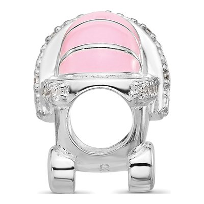 Sterling Silver CZ Enamel Stroller Bead – view 3