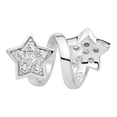 Sterling Silver CZ Star Twist Bead – view 4