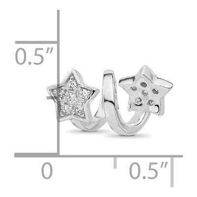 Sterling Silver CZ Star Twist Bead – view 5