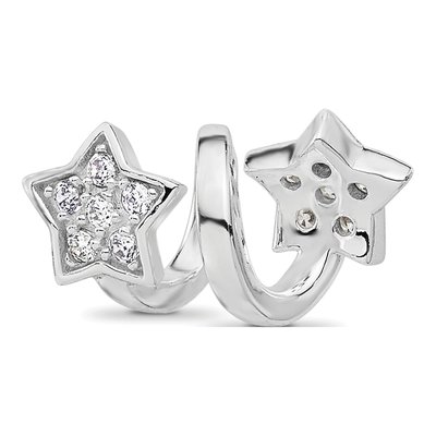 Sterling Silver CZ Star Twist Bead