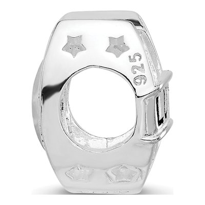 Sterling Silver CZ Lucky Horseshoe Bead – view 3