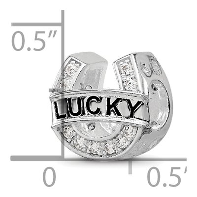 Sterling Silver CZ Lucky Horseshoe Bead – view 7