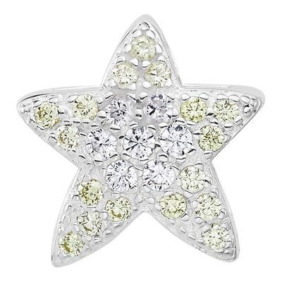 Sterling Silver CZ Star Bead – view 4
