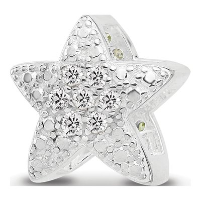 Sterling Silver CZ Star Bead – view 6