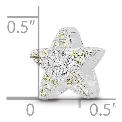 Sterling Silver CZ Star Bead – view 7