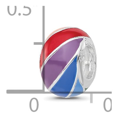 Sterling Silver Rainbow Enamel Bead – view 6