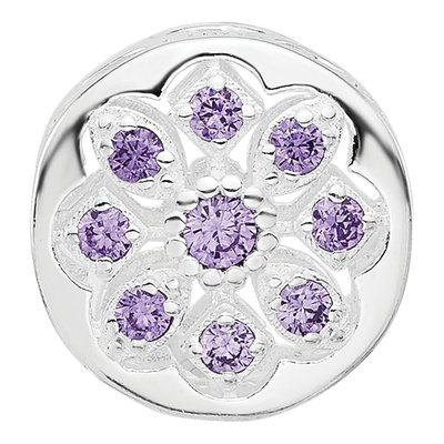 Sterling Silver CZ Floral Bead – view 4