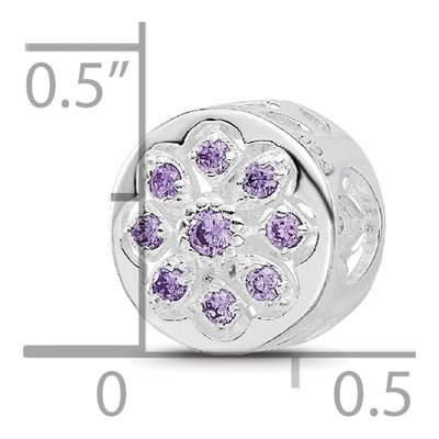Sterling Silver CZ Floral Bead – view 7