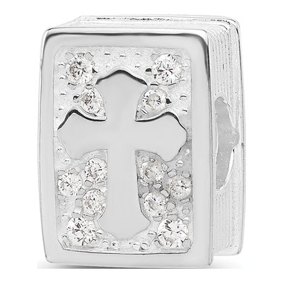 Sterling Silver CZ Cross Bead – view 5
