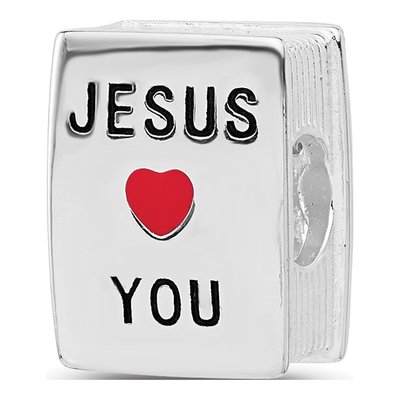 Sterling Silver CZ Cross Bead