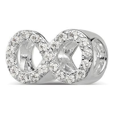Sterling Silver CZ Infinity Bead