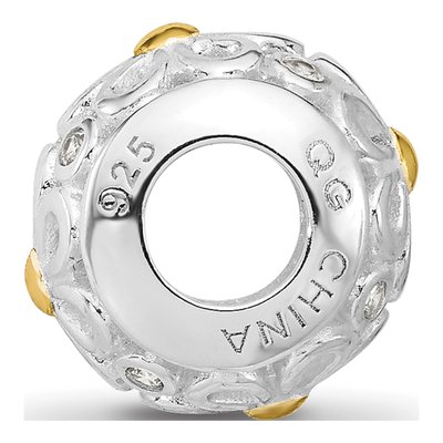 Sterling Silver Floral Bead – view 3