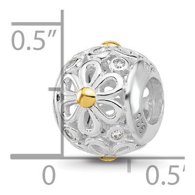 Sterling Silver Floral Bead – view 6
