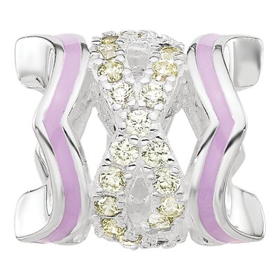 Sterling Silver CZ Enamel Bead – view 5