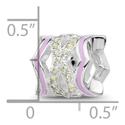 Sterling Silver CZ Enamel Bead – view 7