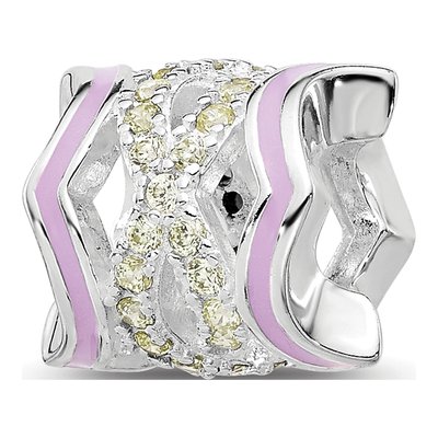 Sterling Silver CZ Enamel Bead