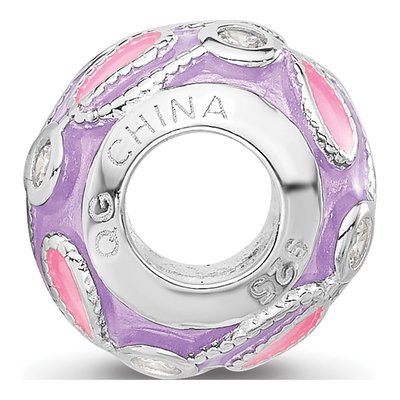 Sterling Silver CZ Enamel Bead – view 3