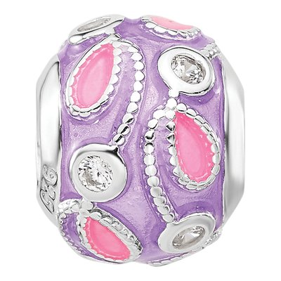 Sterling Silver CZ Enamel Bead – view 4