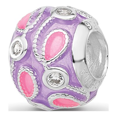 Sterling Silver CZ Enamel Bead – view 6