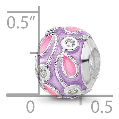 Sterling Silver CZ Enamel Bead – view 7