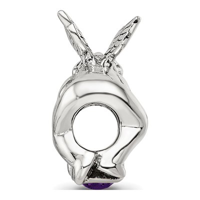 Sterling Silver CZ February Bead – view 4