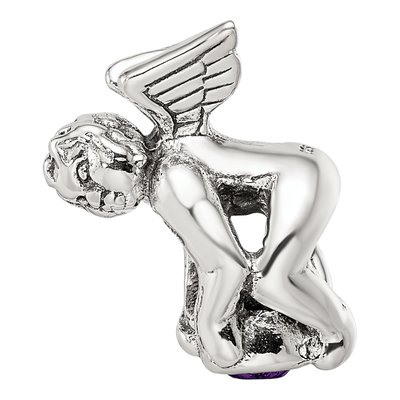 Sterling Silver CZ February Bead – view 6