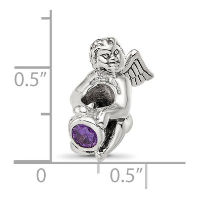 Sterling Silver CZ February Bead – view 7