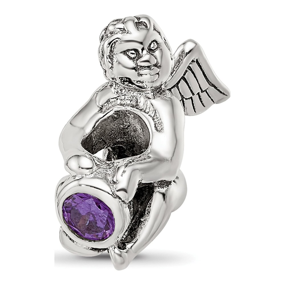 Sterling Silver February CZ Reflections Bead
