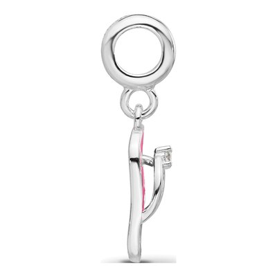 Sterling Silver CZ Flip Flop Dangle Bead – view 3