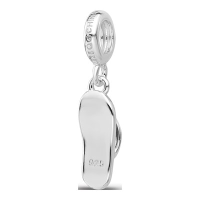 Sterling Silver CZ Flip Flop Dangle Bead – view 5