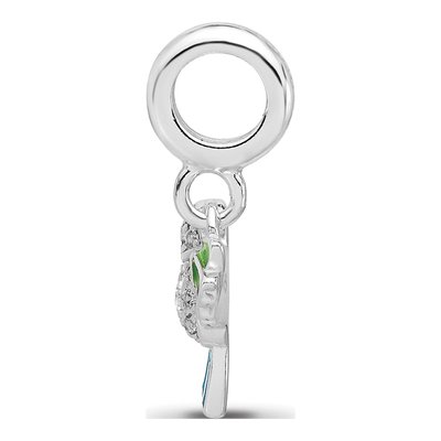 Sterling Silver Black Spinel & CZ Hummingbird Bead – view 3