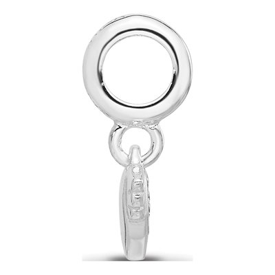 Sterling Silver CZ Heart Wings Dangle Bead – view 3