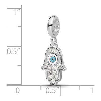 Sterling Silver CZ Hamsa Dangle Bead – view 6