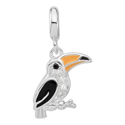 Sterling Silver CZ Toucan Dangle Bead – view 4
