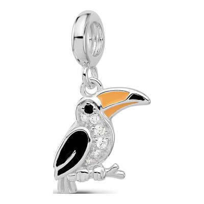 Sterling Silver CZ Toucan Dangle Bead