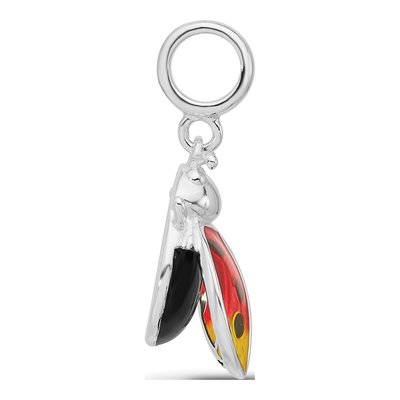 Sterling Silver Enameled Ladybug Dangle Bead – view 3
