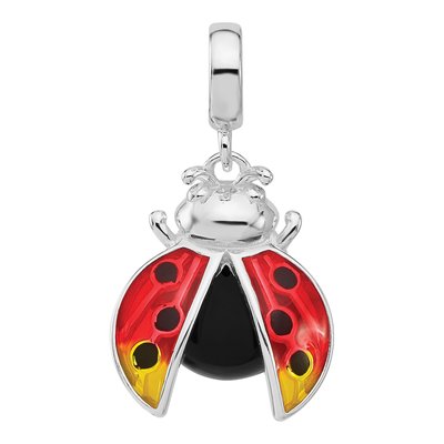 Sterling Silver Enameled Ladybug Dangle Bead – view 4