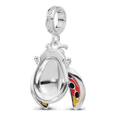 Sterling Silver Enameled Ladybug Dangle Bead – view 5