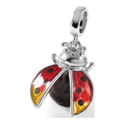 Sterling Silver Enameled Ladybug Dangle Bead – view 7