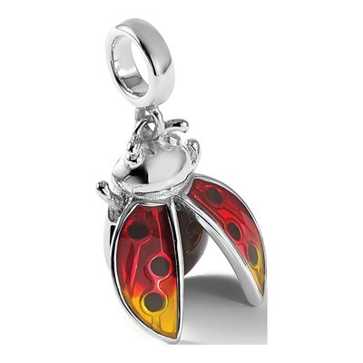Sterling Silver Enameled Ladybug Dangle Bead – view 8