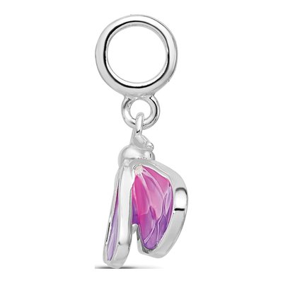 Sterling Silver Enameled Butterfly Dangle Bead – view 3