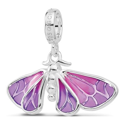 Sterling Silver Enameled Butterfly Dangle Bead – view 5