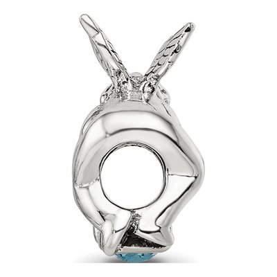 Sterling Silver CZ March Bead – view 4