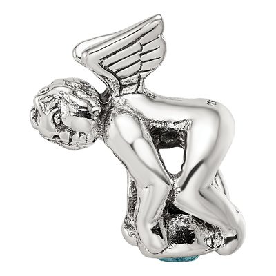 Sterling Silver CZ March Bead – view 5