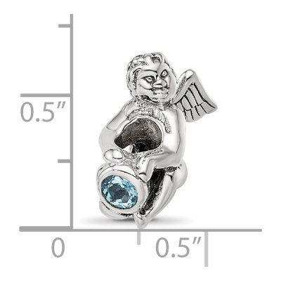 Sterling Silver CZ March Bead – view 7
