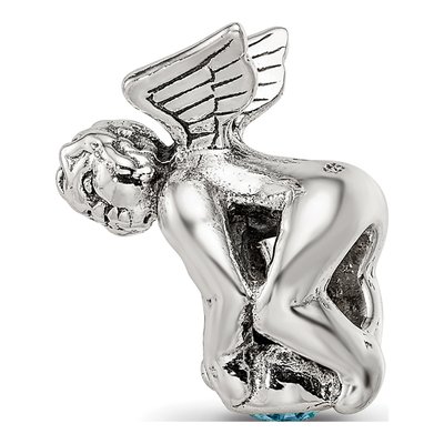 Sterling Silver CZ March Bead – view 8