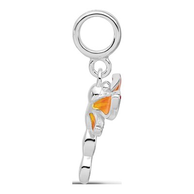 Sterling Silver Enamel Dragonfly Dangle Bead – view 3