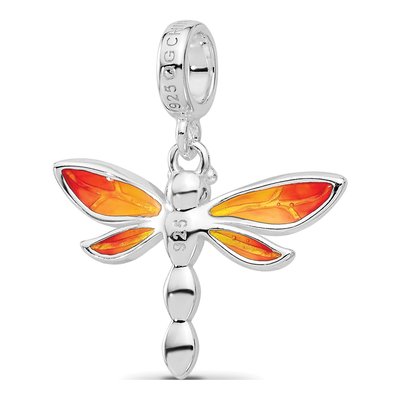 Sterling Silver Enamel Dragonfly Dangle Bead – view 5