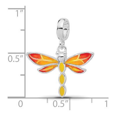 Sterling Silver Enamel Dragonfly Dangle Bead – view 6
